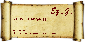 Szuhi Gergely névjegykártya